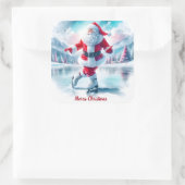 Sinterklaas in een Winter Wonderland Vierkante Sticker (Tas)