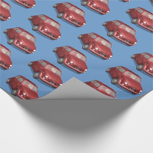 Sinterklaas in Fiat 500 Cadeaupapier (Hoek)