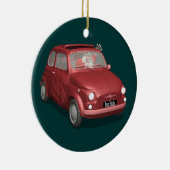 Sinterklaas in Fiat 500 Keramisch Ornament (Rechts)