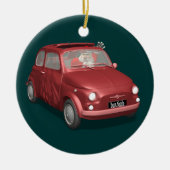 Sinterklaas in Fiat 500 Keramisch Ornament (Voorkant)