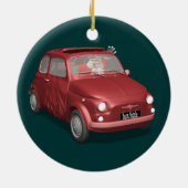 Sinterklaas in Fiat 500 Keramisch Ornament (Achterkant)