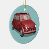Sinterklaas in Fiat 500 Keramisch Ornament (Rechts)