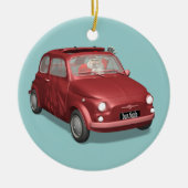 Sinterklaas in Fiat 500 Keramisch Ornament (Voorkant)