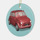Sinterklaas in Fiat 500 Keramisch Ornament (Links)