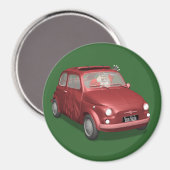 Sinterklaas in Fiat 500 Magneet (Voorkant / Achterkant)