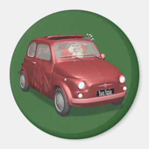 Sinterklaas in Fiat 500 Magneet