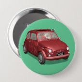 Sinterklaas in Fiat 500 Ronde Button 4,0 Cm (Voorkant /achterkant)