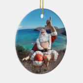 Sinterklaas in Hawaii Keramisch Ornament (Rechts)