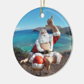 Sinterklaas in Hawaii Keramisch Ornament (Links)