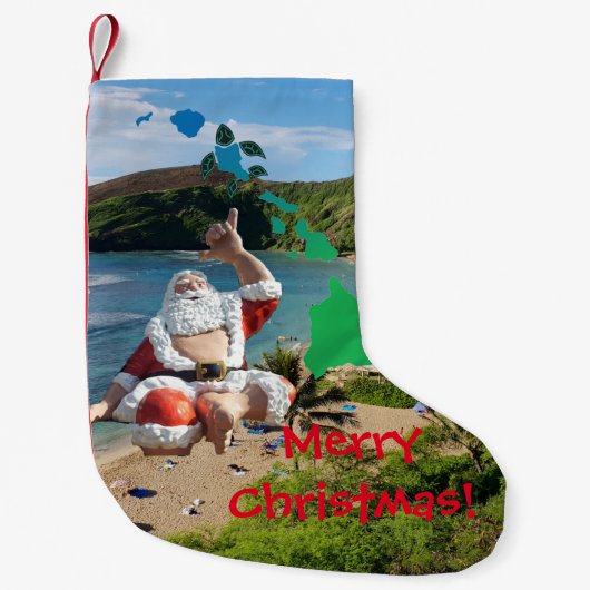 Sinterklaas in Hawaii Kleine Kerstsok (Voorkant)