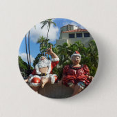 Sinterklaas in Hawaii Ronde Button 5,7 Cm (Voorkant)