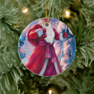 Sinterklaas in het bos keramisch ornament