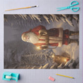 Sinterklaas in het bos met rendieren en licht tissuepapier (Craft)