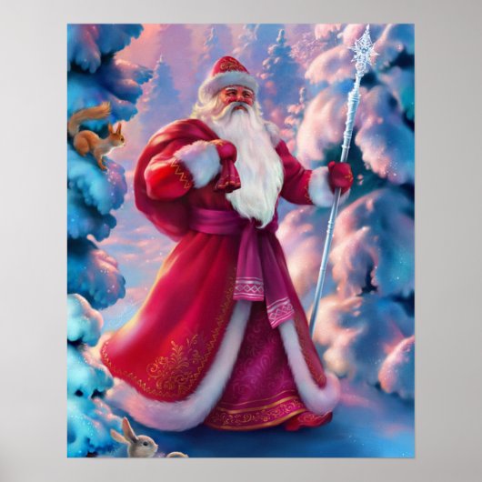Sinterklaas in het bos poster (Voorkant)