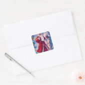 Sinterklaas in het bos vierkante sticker (Envelop)