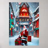 Sinterklaas in het dorp | AI Art Poster (Voorkant)