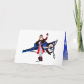 Sinterklaas in het vliegtuig feestdagen kaart (Achterkant)