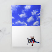 Sinterklaas in het vliegtuig feestdagen kaart (Binnen)