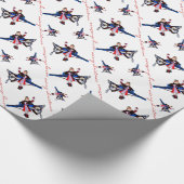 Sinterklaas in het vliegtuig (wit) cadeaupapier (Hoek)