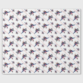 Sinterklaas in het vliegtuig (wit) cadeaupapier (Vlak)