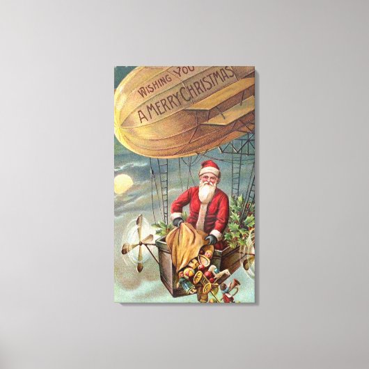 Sinterklaas in luchtschip 3 canvas afdruk (Voorkant)