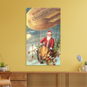Sinterklaas in luchtschip 3 canvas afdruk (Insitu (Woonkamer))