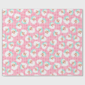 Sinterklaas in Mint Green Pet Pink Retro Kerstmis Cadeaupapier (Vlak)