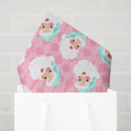 Sinterklaas in Mint Green Pet Pink Retro Kerstmis Tissuepapier