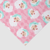 Sinterklaas in Mint Green Pet Pink Retro Kerstmis Tissuepapier (Detail)