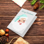 Sinterklaas in Mint Pet Vintage Kerstmis Feestdagen Kaart<br><div class="desc">Spreid de stijl van de vrolijkheid van de feestdag uit met dit aanpasbare wenskaart met een retro stijl de Graaf van de Kerstman die in een groene munt wordt gekleed kerstman die tegen een lichtgrijze achtergrond wordt geplaatst. Het bericht op de voorzijde en de binnenkant van deze kaart kan in...</div>