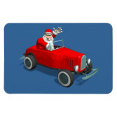 Sinterklaas in rode warmweg magneet (Horizontaal)