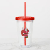 Sinterklaas in rood met cadeautas en eierlassen acryl drinkbeker (Voorkant)