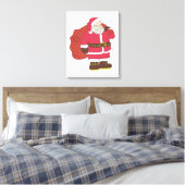 Sinterklaas in rood met cadeautas en eierlassen canvas afdruk (Insitu (Slaapkamer))
