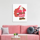 Sinterklaas in rood met cadeautas en eierlassen canvas afdruk (Insitu (Woonkamer))