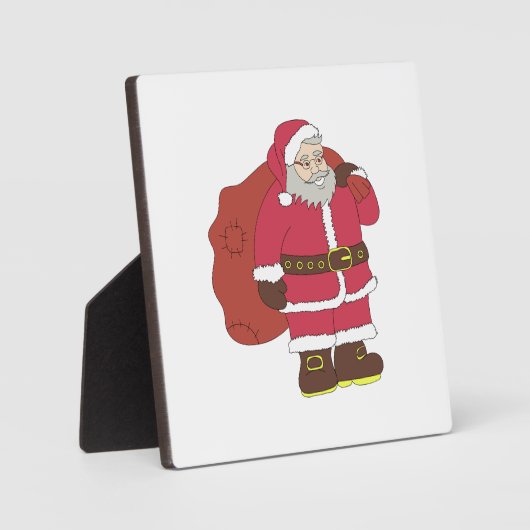 Sinterklaas in rood met cadeautas en eierlassen fotoplaat (Voorkant)