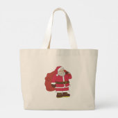 Sinterklaas in rood met cadeautas en eierlassen grote tote bag (Achterkant)
