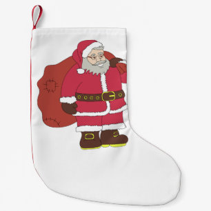 Sinterklaas in rood met cadeautas en eierlassen kleine kerstsok