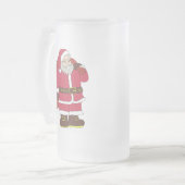 Sinterklaas in rood met cadeautas en eierlassen matglas bierpul (Voorkant links)