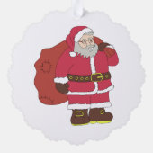 Sinterklaas in rood met cadeautas en eierlassen ornament kaart (Achterkant)