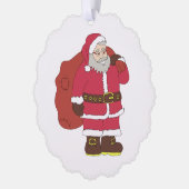 Sinterklaas in rood met cadeautas en eierlassen ornament kaart (Links)