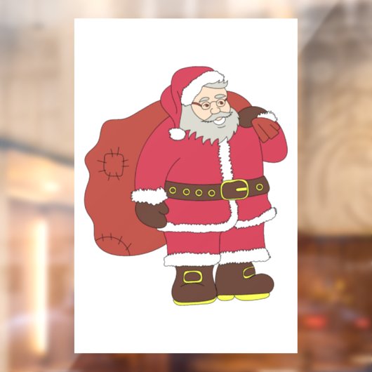 Sinterklaas in rood met cadeautas en eierlassen raamsticker (Vel 2)