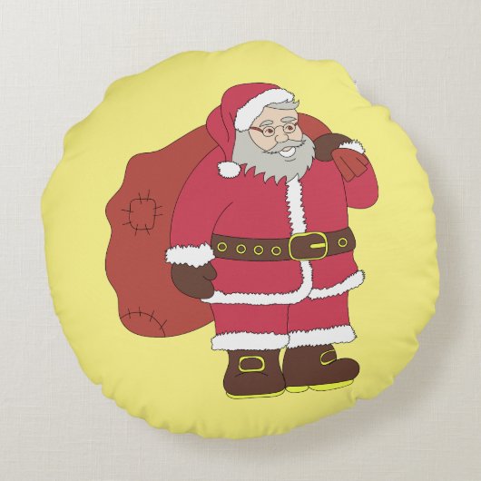 Sinterklaas in rood met cadeautas en eierlassen rond kussen (Achterkant)