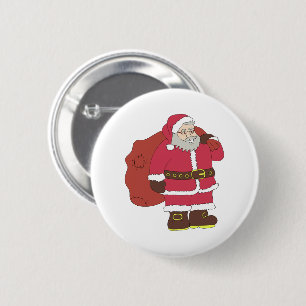 Sinterklaas in rood met cadeautas en eierlassen ronde button 5,7 cm