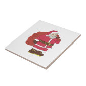 Sinterklaas in rood met cadeautas en eierlassen tegeltje (Zijkant)