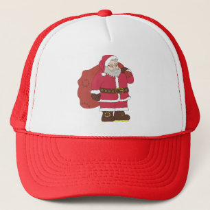 Sinterklaas in rood met cadeautas en eierlassen trucker pet
