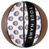 Sinterklaas in schoorsteen, sneeuw, Kerstmis, Nieu Basketbal (Verticaal)