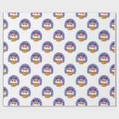 Sinterklaas in schoorsteen, sneeuw, Kerstmis, Nieu Cadeaupapier (Vlak)