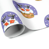 Sinterklaas in schoorsteen, sneeuw, Kerstmis, Nieu Cadeaupapier (Rol Hoek)