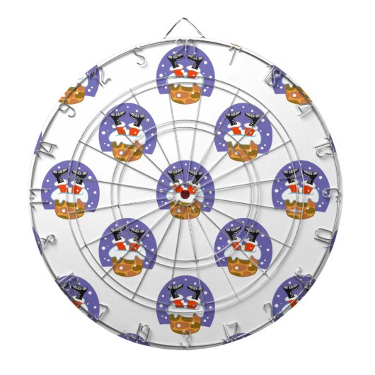 Sinterklaas in schoorsteen, sneeuw, Kerstmis, Nieu Dartbord (Voorkant)