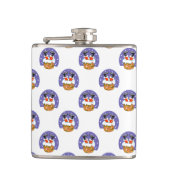 Sinterklaas in schoorsteen, sneeuw, Kerstmis, Nieu Heupfles (Voorkant)